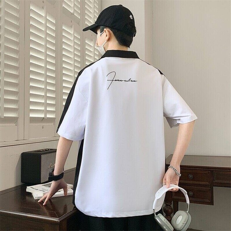 25073-特P45港风翻领短袖polo衫夏季时尚休闲T恤男打底衫,男装T恤,电商D310B