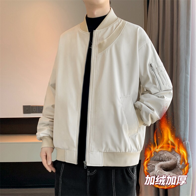 加绒加厚棒球服飞行员夹克宽松休闲工装外套JK88-P78加绒P88,男装夹克,星座308B-2
