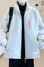 支持二开秋冬颗粒绒外套男女纯色立领加绒加厚羊羔绒棉衣932-P110，男装棉衣，电商A441