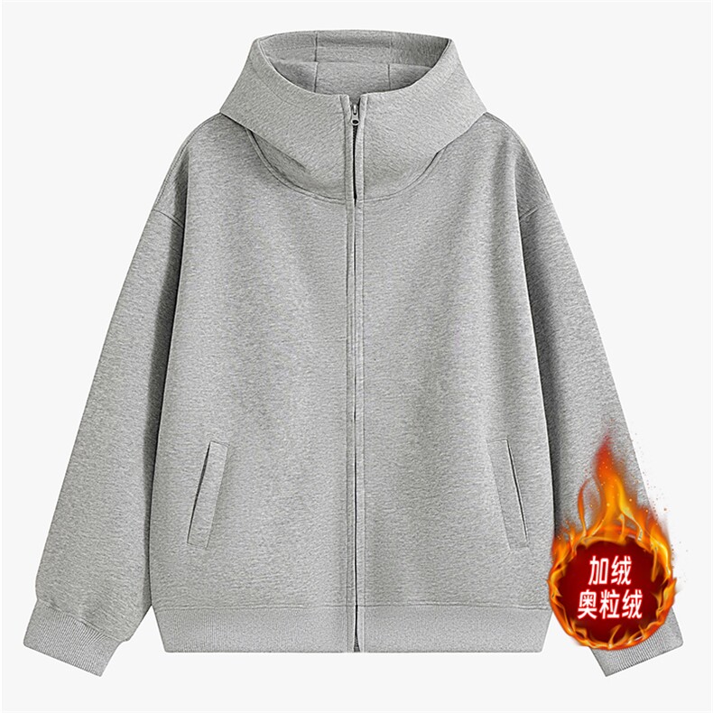 重磅500克boxy连帽卫衣双拉链开衫加绒奥粒绒 RH5359JR-P75图片