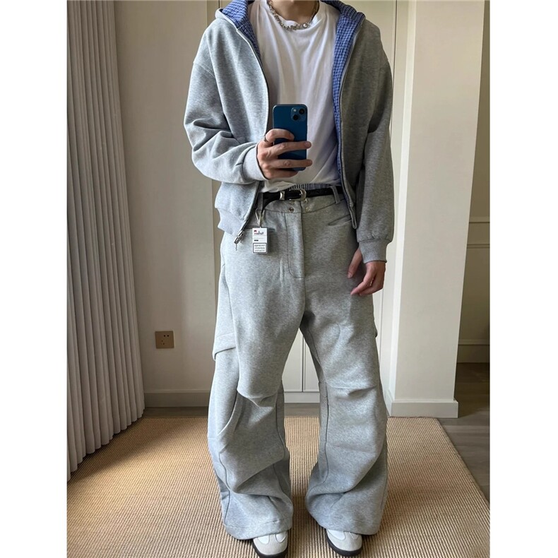 复古格子双面穿开衫连帽卫衣设计感宽松美式外套男女LW0355-P60,女装短外套,星座1008