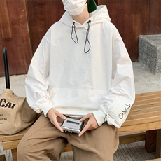 美式重磅抽绳连帽卫衣男春秋季oversize外套青少年潮牌WY110，男装卫衣，星座1116A-1（原606A）