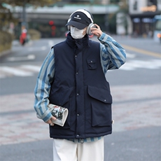 A992-P55秋冬ins潮牌复古宽松工装无袖棉服日系街头立领棉马甲男，男装背心/马甲，星座512-6