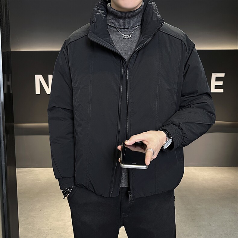 M-3XL9830-P195288标50绒纯色短款立领简单羽绒服男，男装羽绒服，电商B321-1