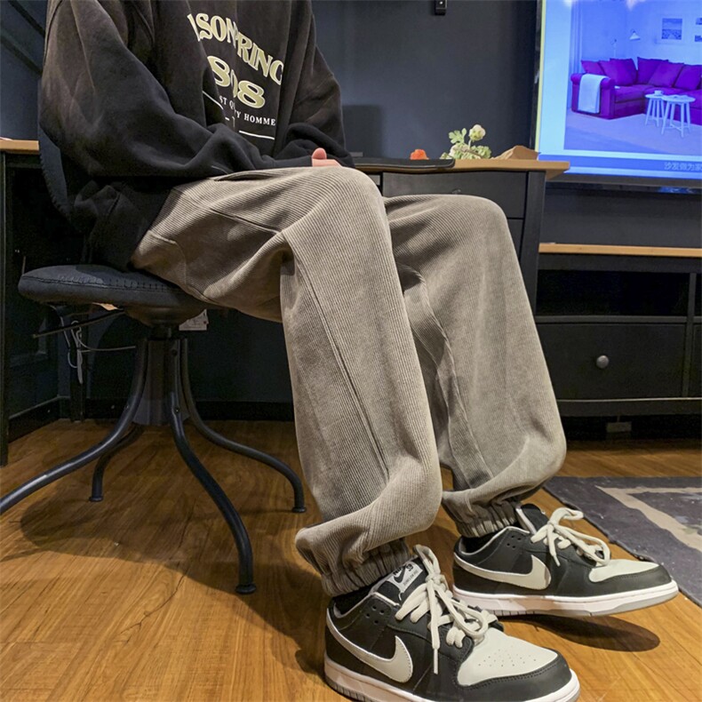 新款休闲裤宽松束脚卫裤潮流百搭休闲裤313A-1-NK84-P55控68,男装休闲裤,星座808A-1
