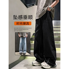垂顺水洗牛仔裤个性皮标宽松时尚简约风亲肤休闲长裤K800-特批45，男装牛仔裤，星座718-1