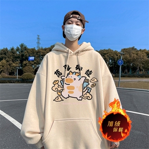 龙年新年卫衣 冬季美式加绒加厚连帽卫衣外套DL1780特P35加绒特40图片