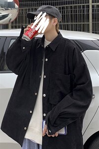 秋冬 港风日系复古灯芯绒衬衫韩版情侣中性宽松ins潮 C45/P45图片
