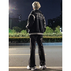 美式hiphop牛仔裤修身直筒微喇叭裤，男装牛仔裤，星座310A-4