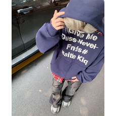 【有货】DY8054-P55假两件男女格子拼接连帽字母卫衣秋季潮外套，男装卫衣，星座603-2