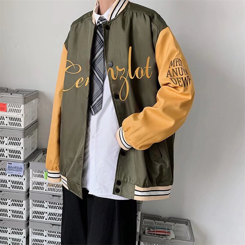 男夹克青少年立领长袖刺绣棒球服夹克W75P46,男装夹克,星座1116-2