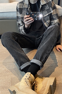 搭配马丁靴牛仔裤男士休闲裤轻熟修身微弹男裤1412-2/919/P68图片