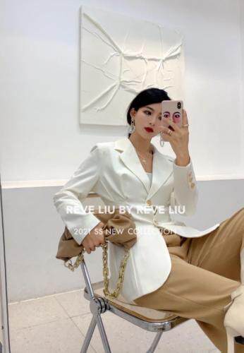 收腰西装外套，女装西装，REVE LIU