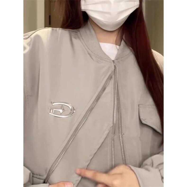美式复古不规则拼接工装外套男春秋季宽松休闲高级感飞行员夹克,男装夹克,星座506A
