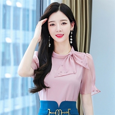 杭州真丝衬衫女长袖蝴蝶结2024年春季新款气质优雅桑蚕丝打底上衣，女装衬衫，火爆靓佳人
