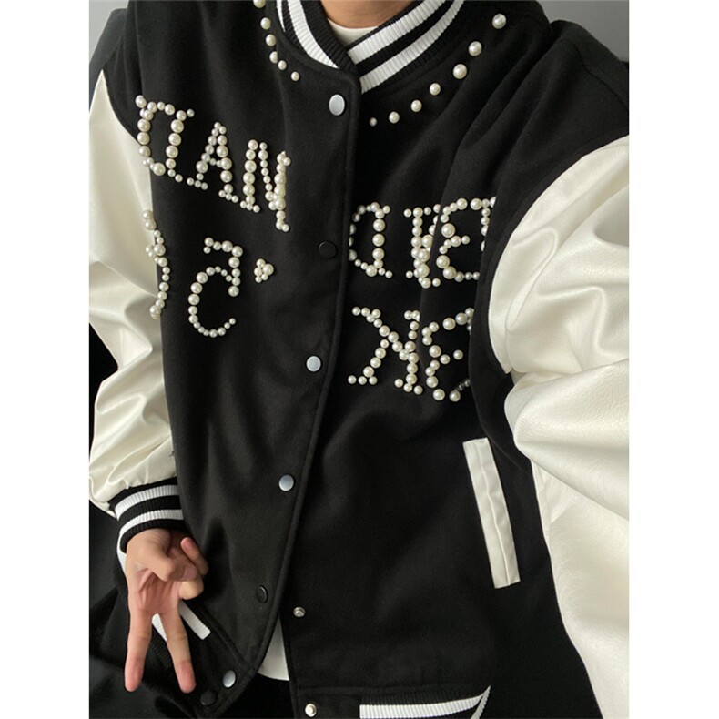 网图有货美式潮牌钉珠棒球服外套男春季宽松品质夹克女A323-P78,男装夹克,星座1505