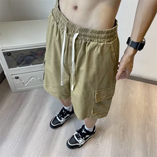 工装裤男大口袋韩版潮流高街帅气2023夏季ins宽松长裤K4228-P35，男装休闲裤，星座412-3