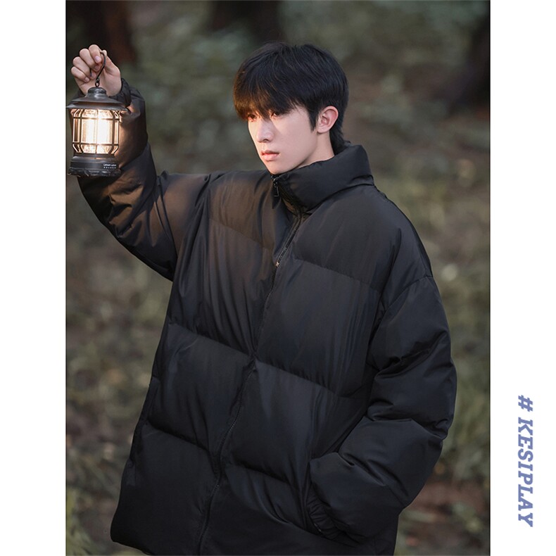 冬季新款棉服青少年加厚简约纯色百搭短款外套男D2200-TP35不,男装棉衣,电商A102