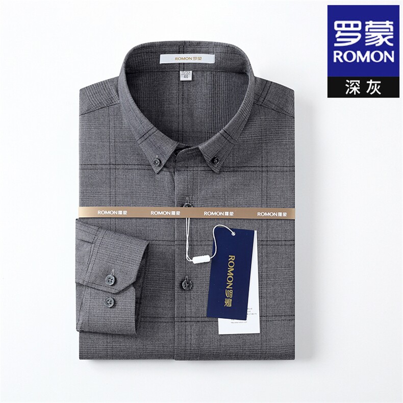 2023秋季新款长袖男士衬衫中年衬衣服爸爸装中老年人宽松休闲寸衫,男装衬衫,电商B212（原钱塘6029）
