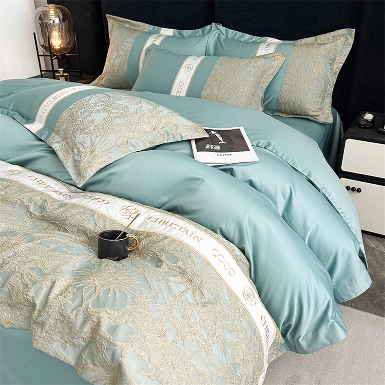 新款全棉浮雕四件套系列-艾琳娜，床品套件，一起卖家纺