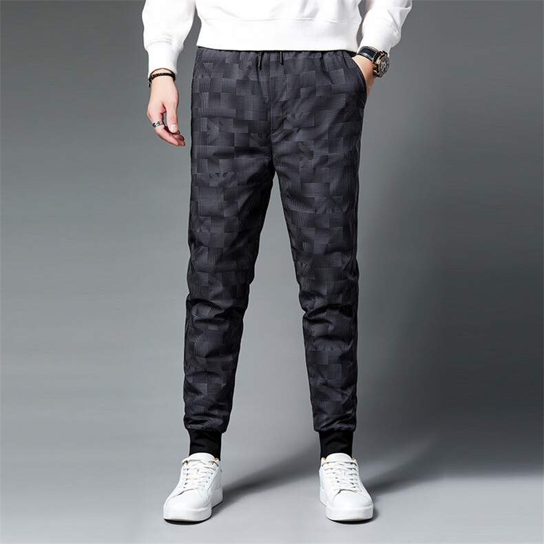 AL806男式冬季新款时尚羽绒裤修身百搭加绒加厚保暖休闲裤P145，男装棉裤，电商B360