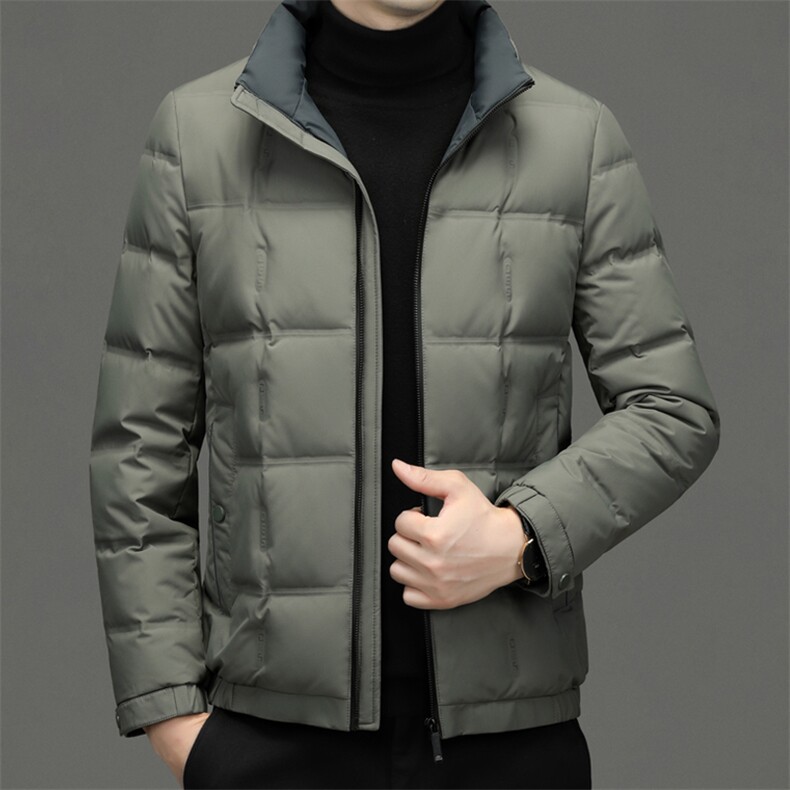 羽绒服男冬季新款厚款立领宽松上衣中年爸爸装休闲男士保暖外套，男装羽绒服，电商B212（原钱塘6029）