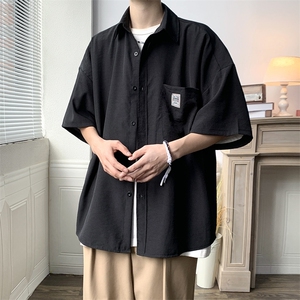 夏季 港风衬衫外套工装短袖宽松半袖日系潮流百搭中性 H225/P35图片