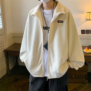 高级感外套男春秋卫衣外套潮牌翻领高街宽松休闲衣服WY416/P40图片