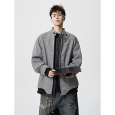 JK2565-特P75控14898%聚酯纤维2氨纶设计外套男流拉链皮夹克男，男装夹克，电商B370