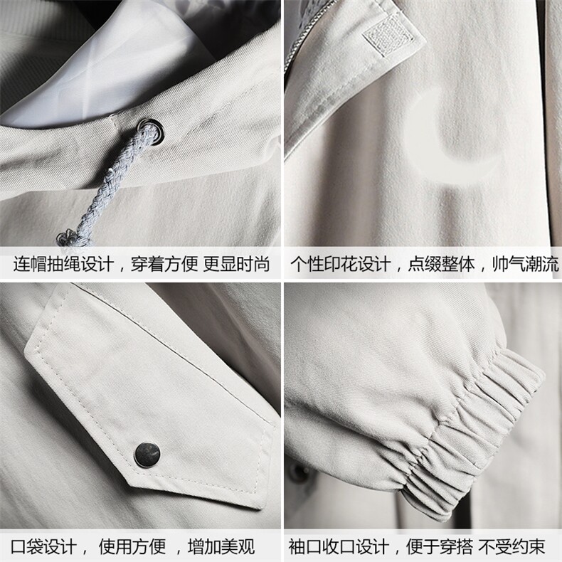 JK41055-P85纯棉连帽夹克男士大码工装夹克男外套男网格挂拍,男装夹克,电商A040A