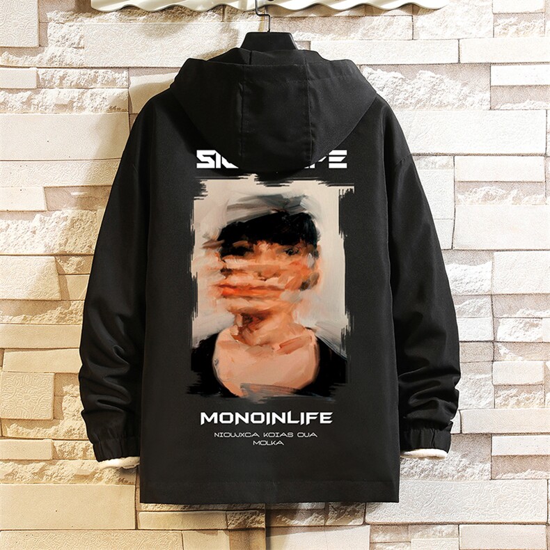 JK65213-P45连帽夹克男大码胖子棒球服上衣外套砖墙挂拍,男装夹克,电商A040A