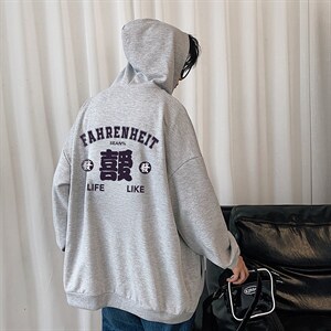 KS21256-P38 连帽开衫卫衣男运动外套大码班服图片