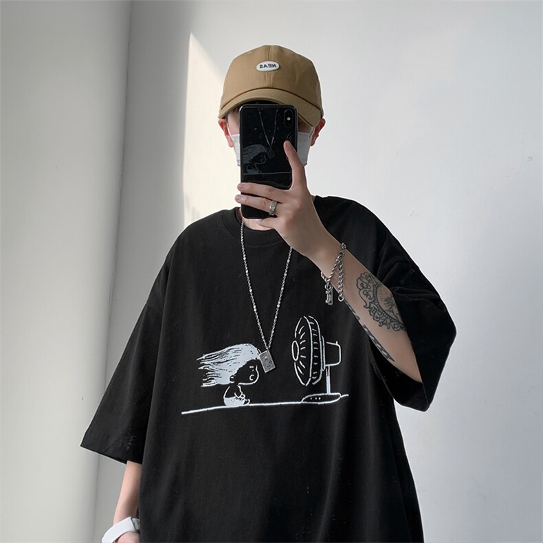 517A-1-T903-P28控38个性涂鸦宽松大码圆领短袖情侣T，男装T恤，星座517A-1