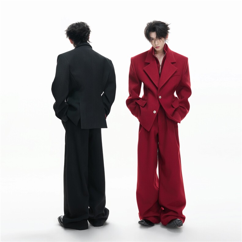 C316XZ9973P138K9974P78TZ9975P216套装毛呢红色西服,男装西服,电商C316