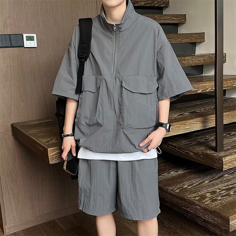 夏季薄款户外机能冲锋衣美式高街夹克外套套装TZ03-P53,男装夹克,星座308B-2