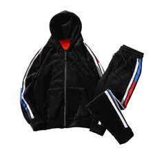 冬季加绒加厚金丝绒两件套运动服套装休闲卫衣套装男装DS297T，男装卫衣，电商A102