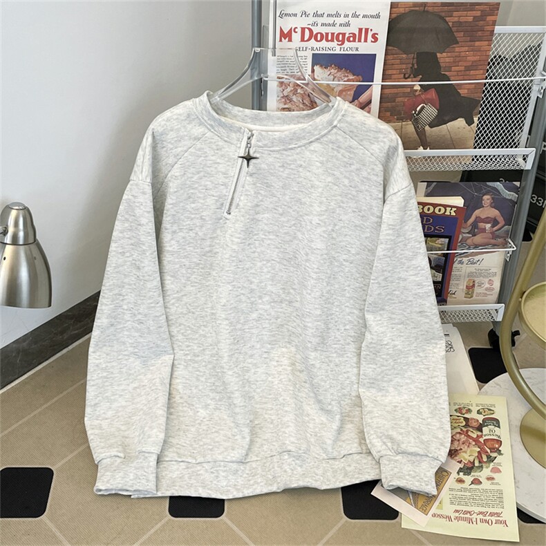 1506-1/W67831/P40情侣款宽松外套长袖上衣金属拉链套头卫衣男女,女装短外套,星座1506-1