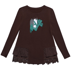 圆领舒适时尚潮流T恤气质2021年春季优雅长袖宽松，女装T恤，丽影随形