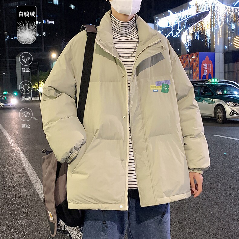 港风冬季新款立领白鸭绒羽绒服男潮宽松印花YR6183P195控258,男装羽绒服,电商A268A