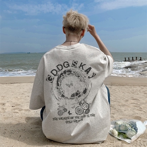 已注册/夏季外景纯棉新款高街潮牌短袖T恤男宽松体恤衫DT9670/P25图片
