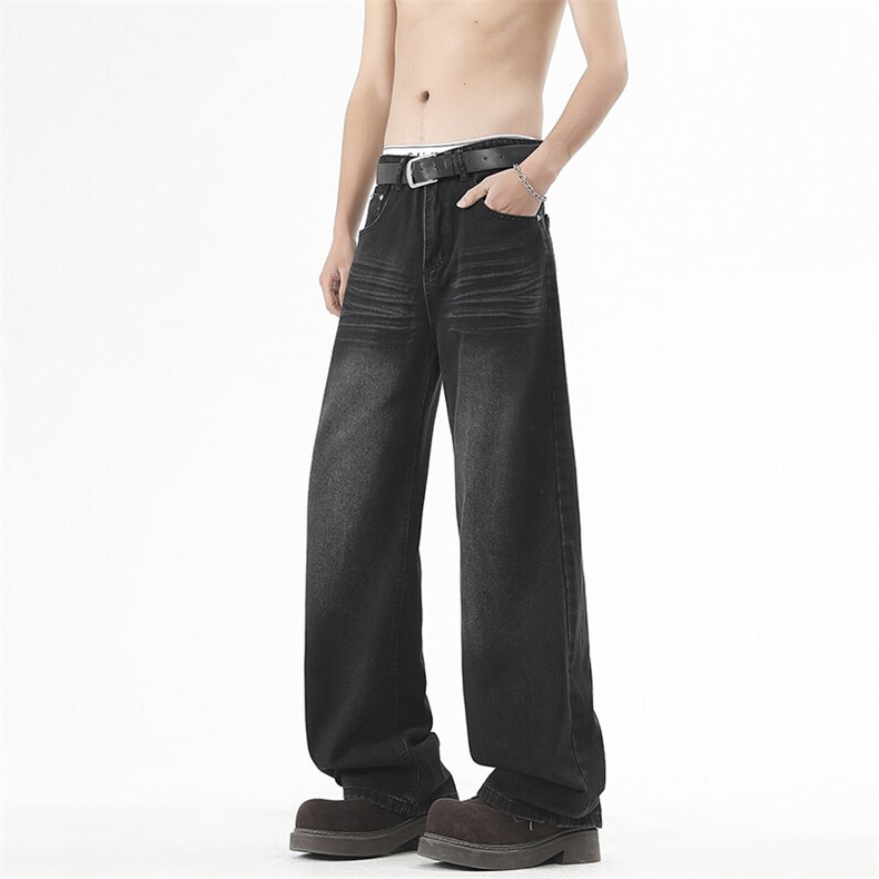 春季新款港风美式vibe潮流百搭直筒休闲牛仔裤男长裤ZK3872-P55,男装牛仔裤,星座313A(原308A-2)