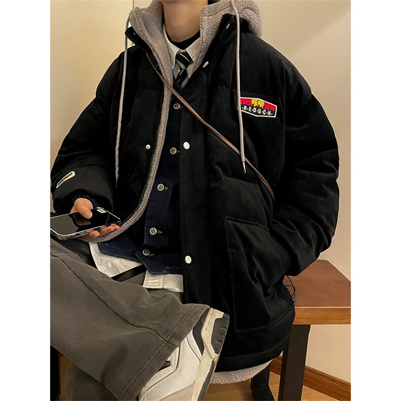 冬季男女假两件棉衣外套青少年加绒加厚个性棉服8117-P140控价188,男装棉衣,电商A441-1