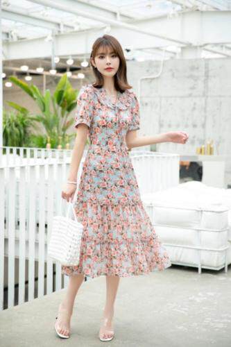 现货夏季碎花连衣裙，女装连衣裙，爽靓爽