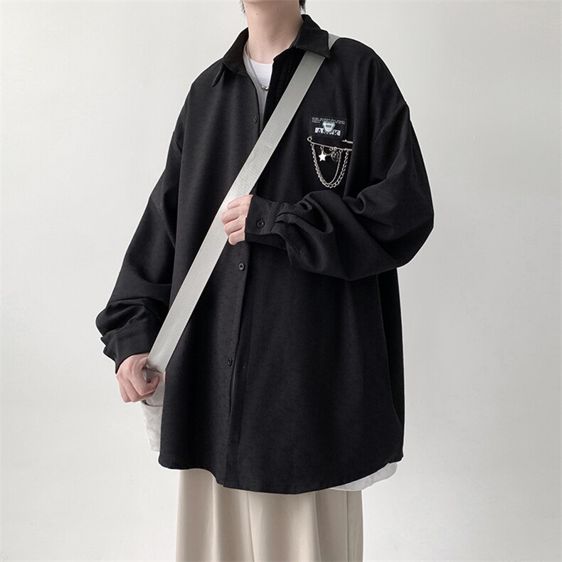 已出货 挂链小标长袖衬衫男KD626-P30图片