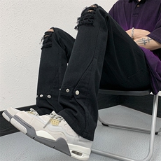 夏季美式高街破洞铆钉牛仔裤货号K750P60，男装牛仔裤，电商A063