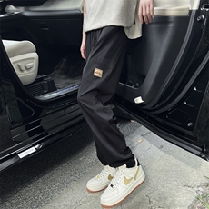 百搭休闲裤男宽松直筒休闲裤束脚裤子百搭ins港风潮男裤K671-P35，男装休闲裤，星座308B-2