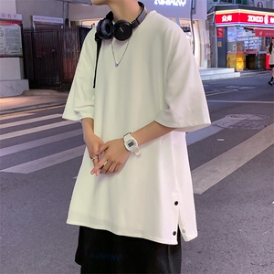 T3053/P25短袖男士潮流宽松开衩体恤打底衫夏季半袖T恤男简约上衣图片