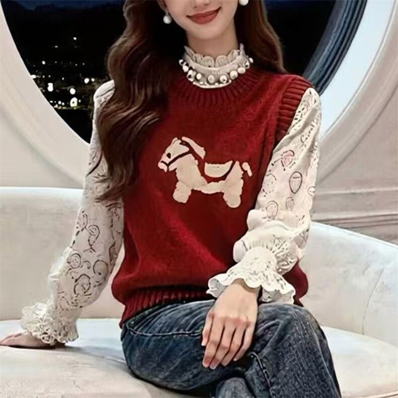 针织衫女春秋冬宽松薄款显瘦软糯低领毛衣打底衫内搭,针织衫/毛衣,萱芳婷羊绒
