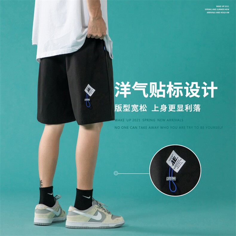 ！2023夏季潮流袖标男士短裤百搭五分裤四分裤中裤DK01P30图片