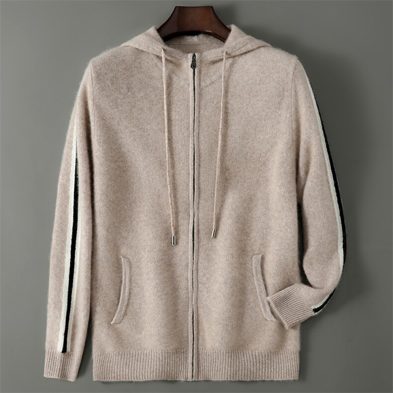 2025百搭时尚简约连帽男款羊毛衫，男装羊毛衫，千国羊绒